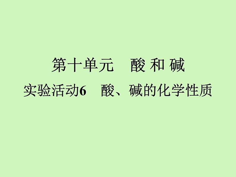 实验活动6 酸、碱的化学性质强化训练课件九年级化学人教版下册第1页