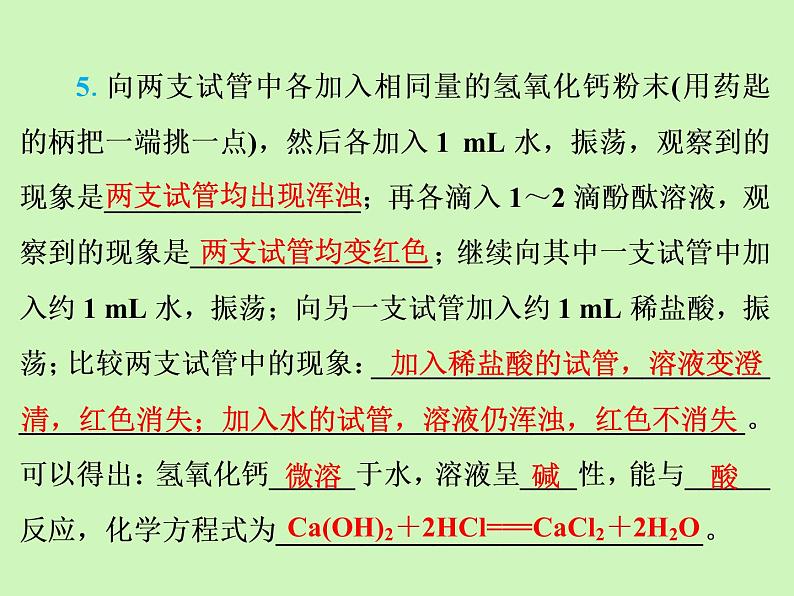 实验活动6 酸、碱的化学性质强化训练课件九年级化学人教版下册第7页