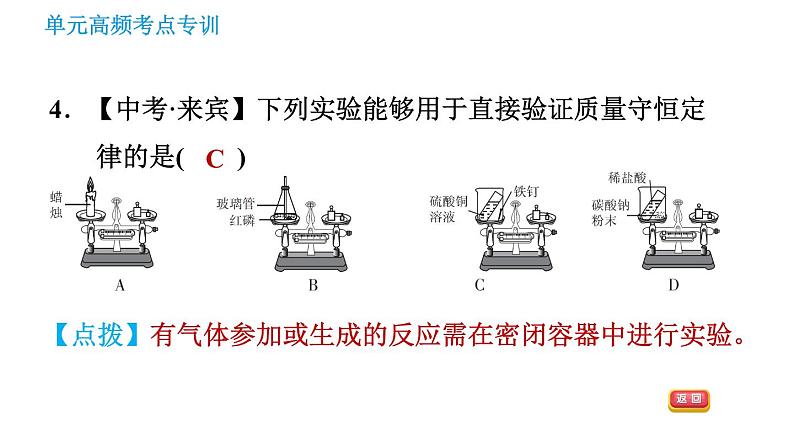 人教版九年级上册化学习题课件 第5单元单元高频考点专训第6页