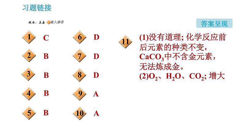 人教版九年级上册化学习题课件 第5单元5.1.1.1 质量守恒定律第2页