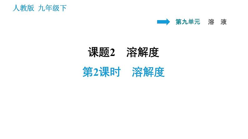 人教版九年级上册化学 第9单元 9.2.2 溶解度 课件01