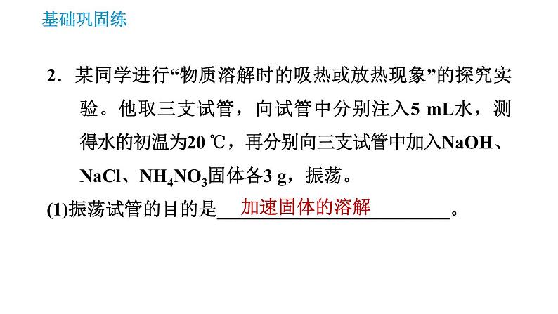 人教版九年级上册化学 第9单元 9.1.2 溶解时的热量变化及乳化现象 课件第4页