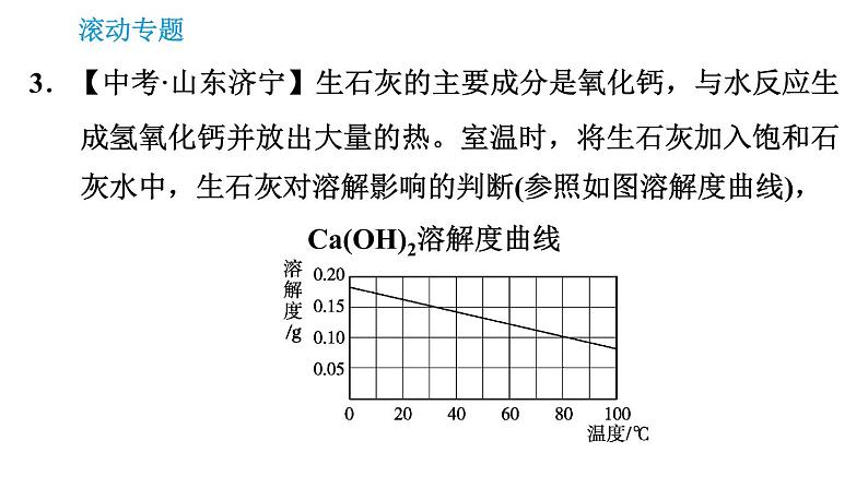 人教版九年级上册化学 第9单元 滚动专题(十) 溶解度及其曲线的应用 课件第8页