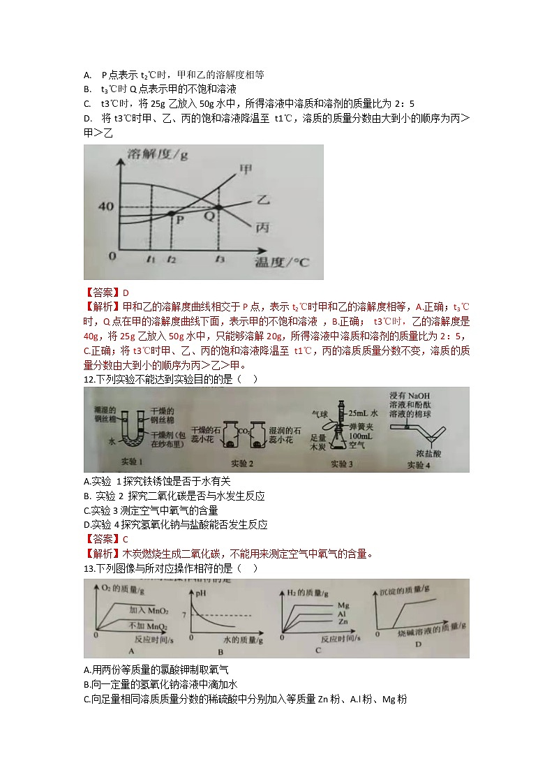 2021甘肃省兰州市中考化学真题解析03