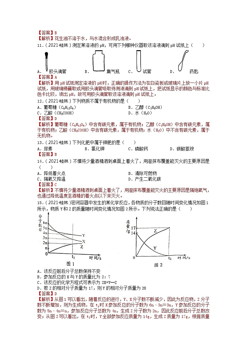 2021年广西桂林市中考化学试卷（已梳理）02