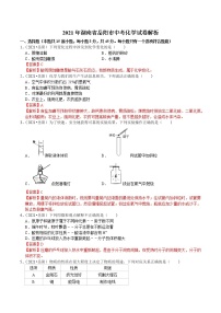 2021湖南省岳阳市中考化学试卷解析