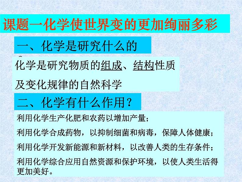 第1单元走进化学世界复习1课件PPT第2页