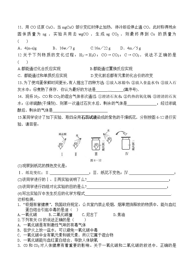 6.3 二氧化碳和一氧化碳学案九年级化学人教版上册02