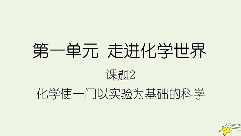 2021-2022学年九年级化学人教版上册：1.2 化学是一门以实验为基础的科学-课件第1页