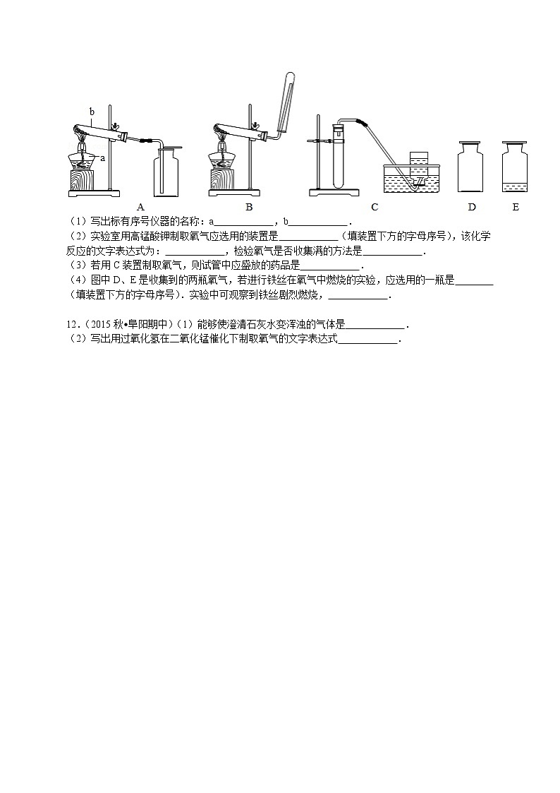 2015-2016学年安徽省阜阳市九年级（上）期中化学试卷第3页