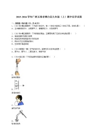 2015-2016学年广西玉林市博白县九年级（上）期中化学试卷