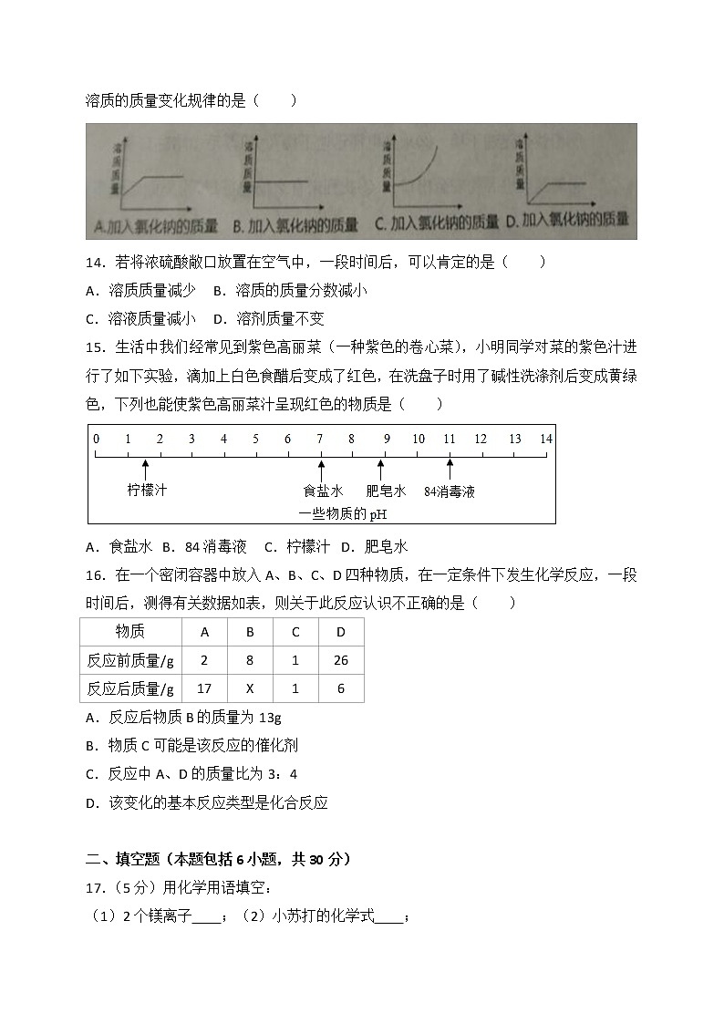 山东省滨州市无棣县2018届九年级上学期期末考试化学试题（解析版）第3页