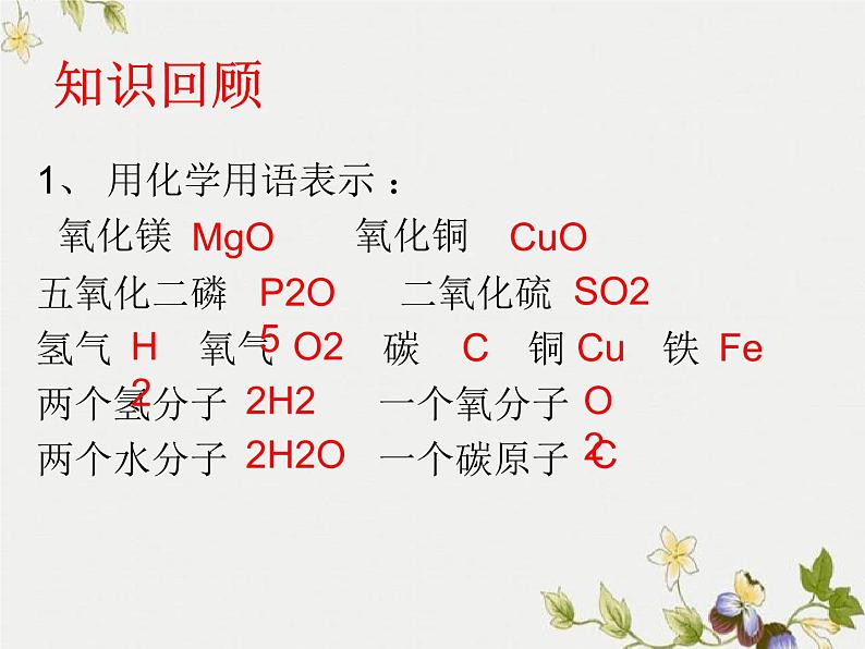 鲁教版九年级化学上册 5.2 化学反应的表示课件PPT01