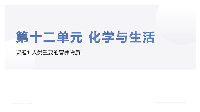 人教版九年级化学下册：第十二单元 课题1 人类重要的营养物质（2）课件PPT01