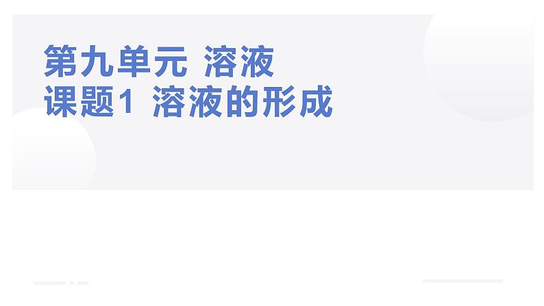 人教版化学九年级下册：第九单元 课题1 溶液的形成-课件01