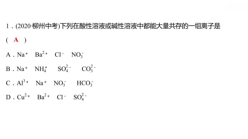 专项训练6 酸、碱、盐之间的转化 习题课件 2021-2022学年科粤版化学九年级02