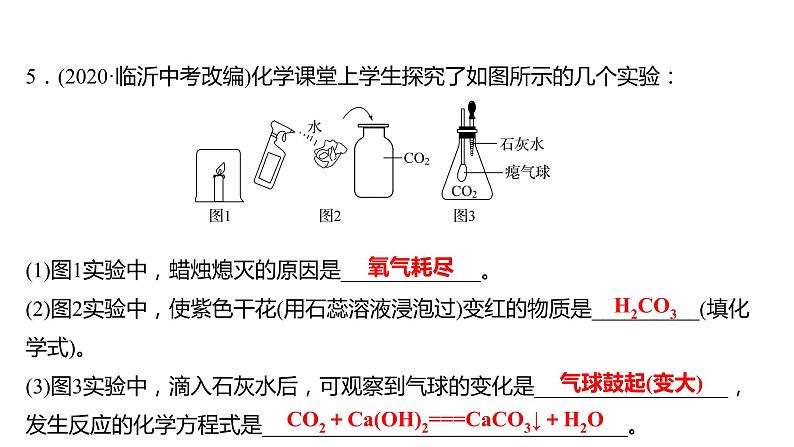 第五章 5.3.1二氧化碳的性质和制法（一） 习题课件 2021-2022学年科粤版化学九年级第6页