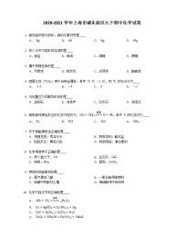 2020-2021学年上海市浦东新区九下期中化学试卷