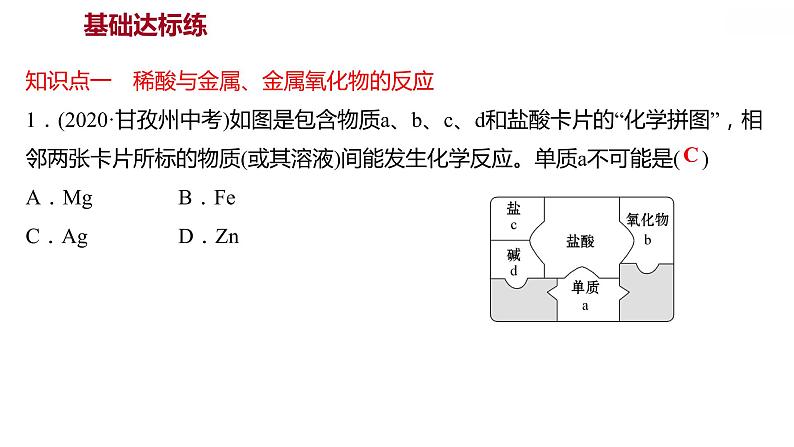 第八章 8.2.2常见的酸和碱（二） 习题课件 2021-2022学年科粤版化学九年级04