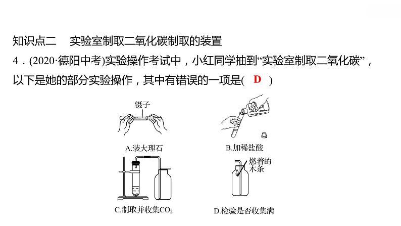 第五章 5.3.2二氧化碳的性质和制法（二） 习题课件 2021-2022学年科粤版化学九年级第6页