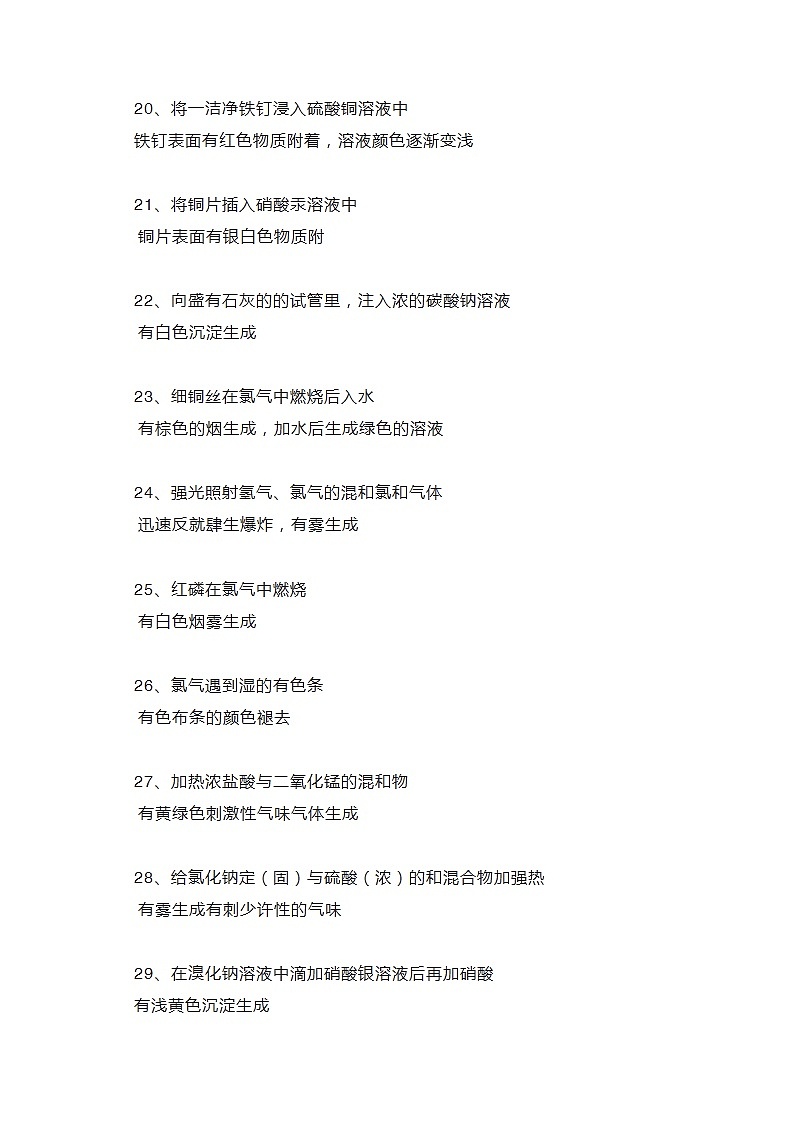 中考化学实验现象总结大全03