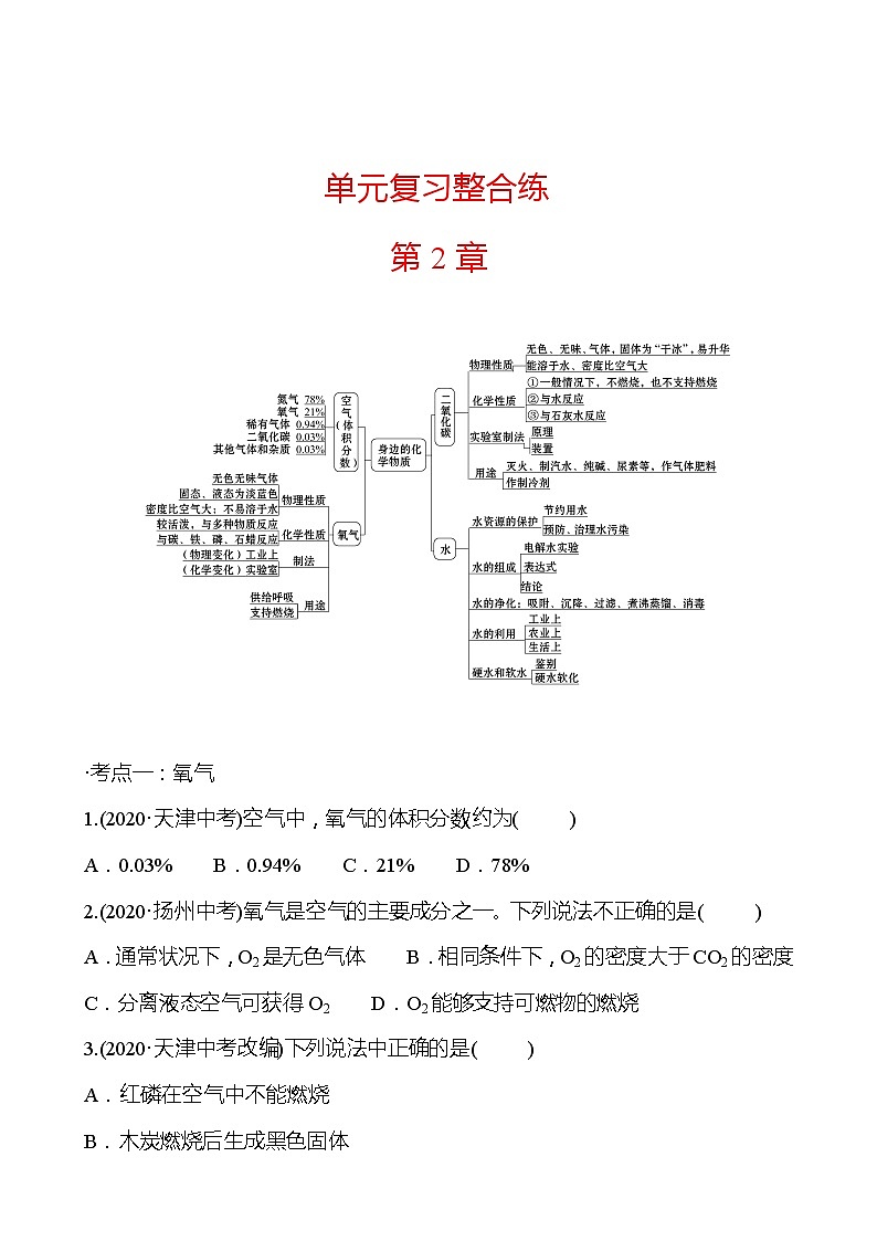 第2章  单元复习整合练 同步练习 (原卷+解析卷)01