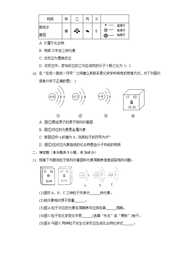 2.4元素 同步练习鲁教版初中化学九年级上册03