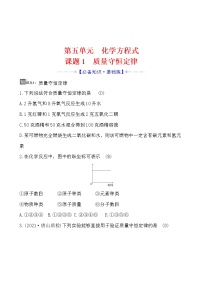 初中化学人教版九年级上册课题 1 质量守恒定律课时训练