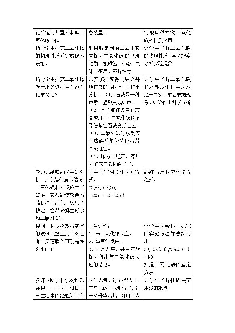 教学设计-二氧化碳 教学设计一第2页