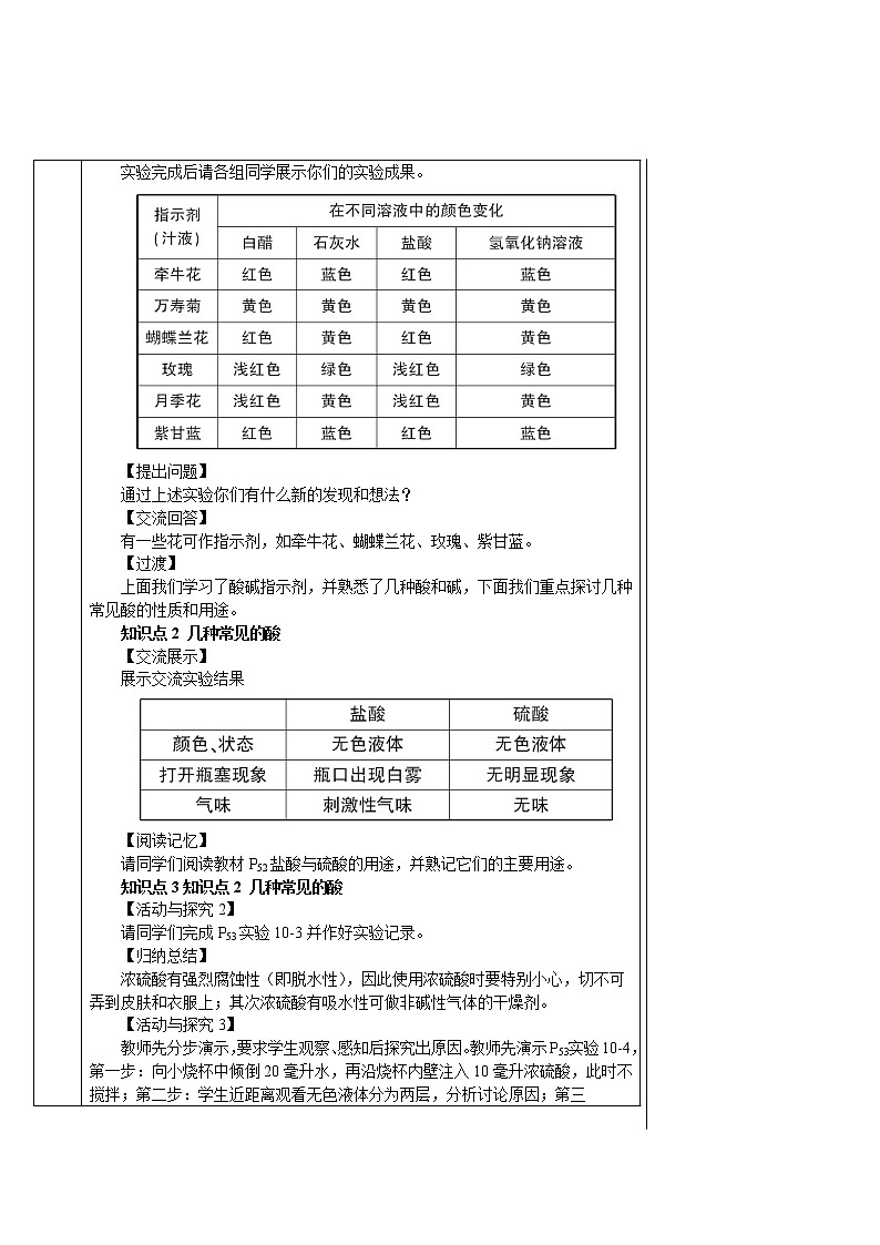 第1课时 酸碱指示剂和常见的酸（导学案）第3页