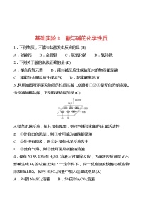 初中化学沪教版九年级下册基础实验8 酸与碱的化学性质精练