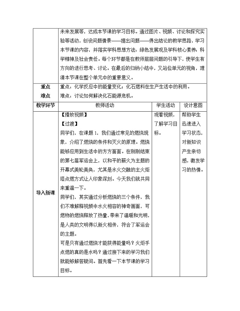 化学人教版九年级上册第七单元课题2 燃料的合理利用与开发（第1课时）教案02