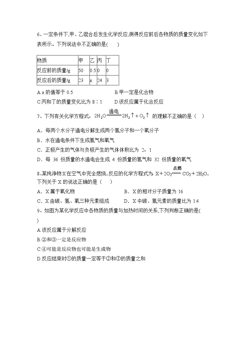 第五单元化学方程式课后练习-2021-2022常年九年级化学人教版上册（word版 含答案）第2页