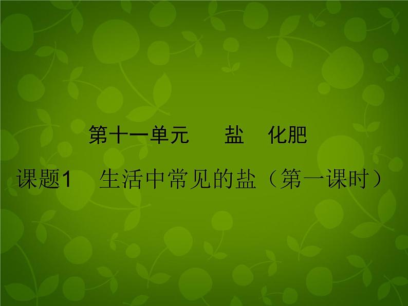 人教初中化学九下《11课题1生活中常见的盐》PPT课件 (16)第1页