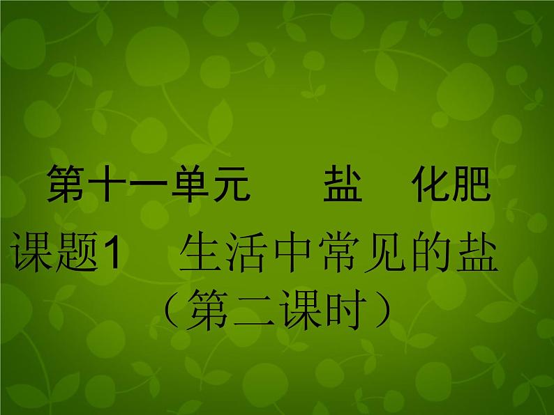 人教初中化学九下《11课题1生活中常见的盐》PPT课件 (17)第1页