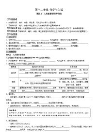 初中化学人教版九年级下册第十二单元  化学与生活综合与测试导学案及答案