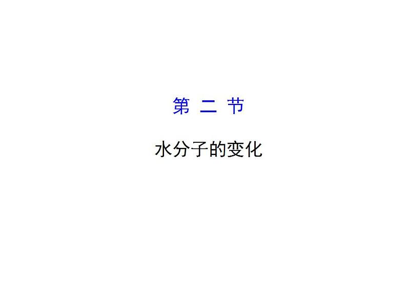 鲁教初中化学九上《第二单元 探索水世界  第二节 水分子的变化》课件PPT01