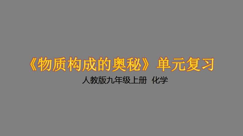 初中化学（人教版）九上 第三单元  物质构成的奥秘复习课件PPT第1页