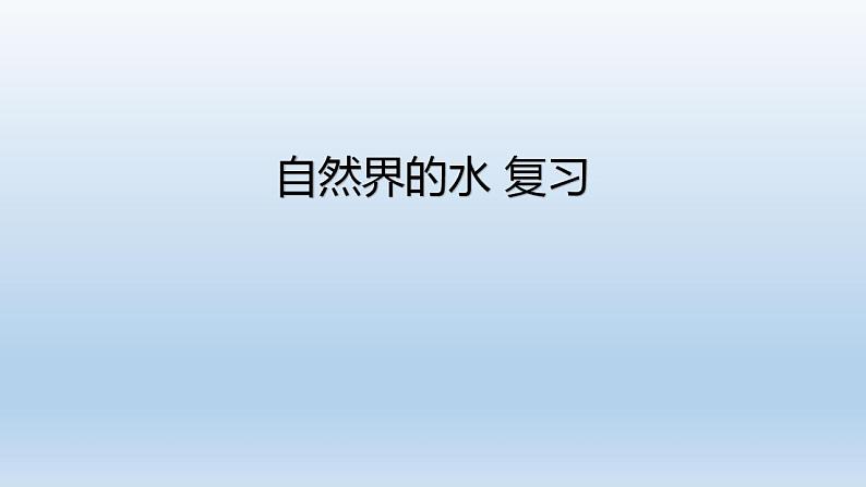 初三化学(人教版)第四单元 自然界的水   复习课件PPT第1页