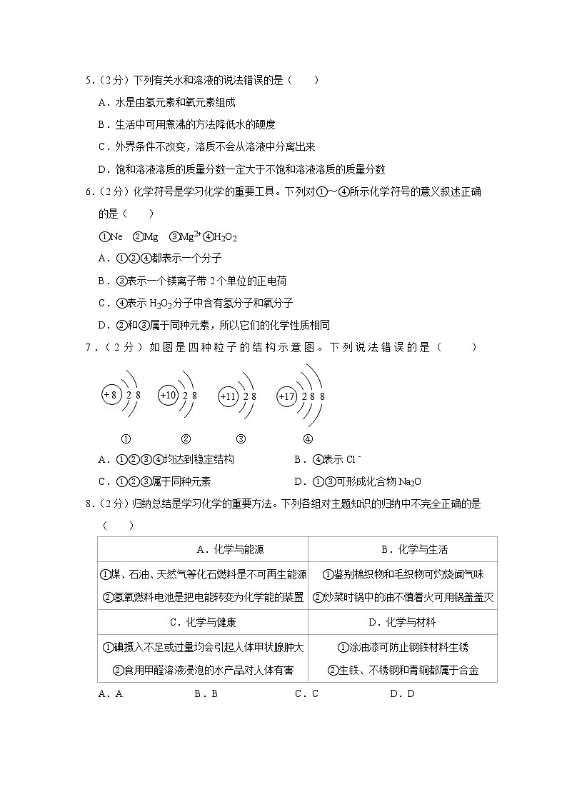 2019年山东省烟台市中考化学试卷+答案+解析02