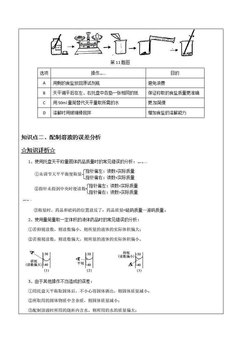 3.2.2 溶液的配制——解析版九年级化学上册同步辅导讲义（鲁教版）学案03