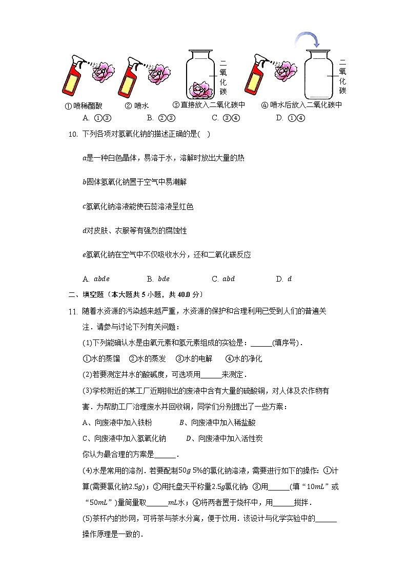 10.4 实验活动7  溶液酸碱性的检验 同步练习   人教版初中化学九年级下册03