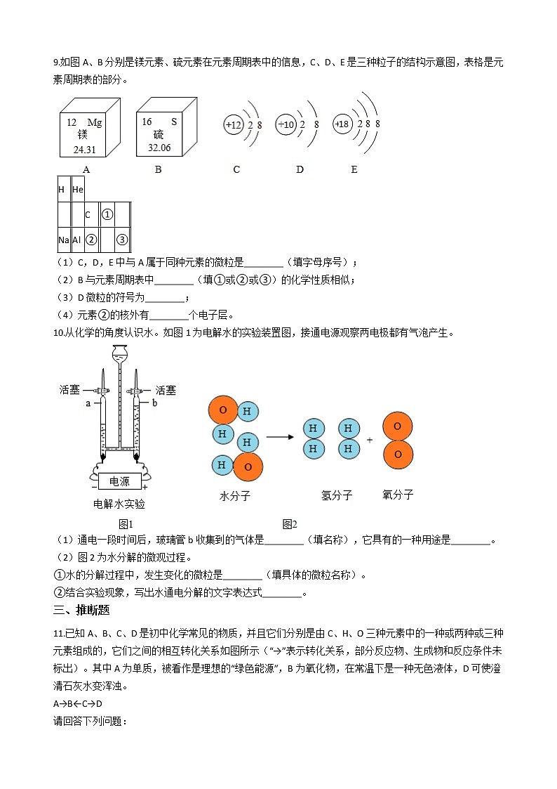 2021年湖北省武汉九年级上学期化学期中考试试卷第3页