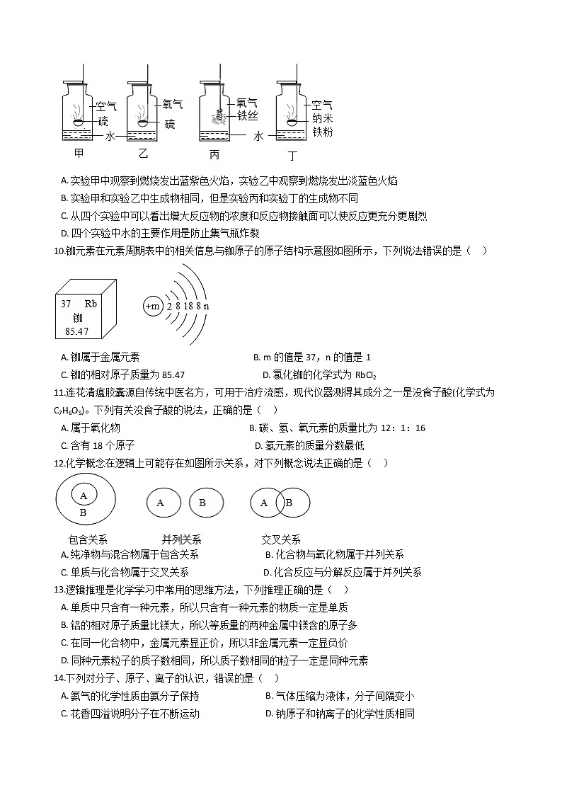 2021年湖北省武汉市九年级上学期化学期中考试试卷第2页