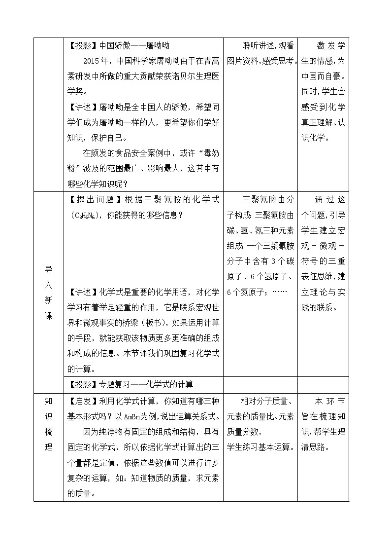 鲁教版（五四制）八年级全一册 5.3 化学式的书写、意义、计算(1)（教案）第3页