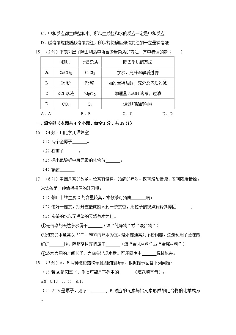 2021年辽宁省葫芦岛市连山区中考化学一模试卷第3页