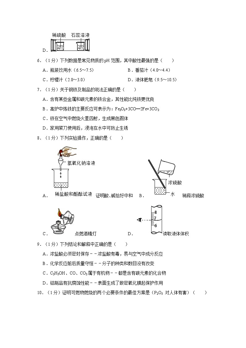 2021年辽宁省沈阳市大东区中考化学二模试卷02