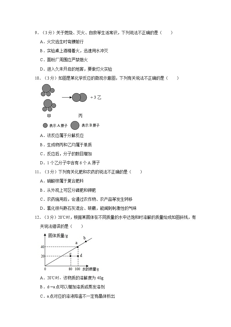 2021年四川省成都市简阳市、大邑县、蒲江县、邛崃市中考化学二诊试卷03