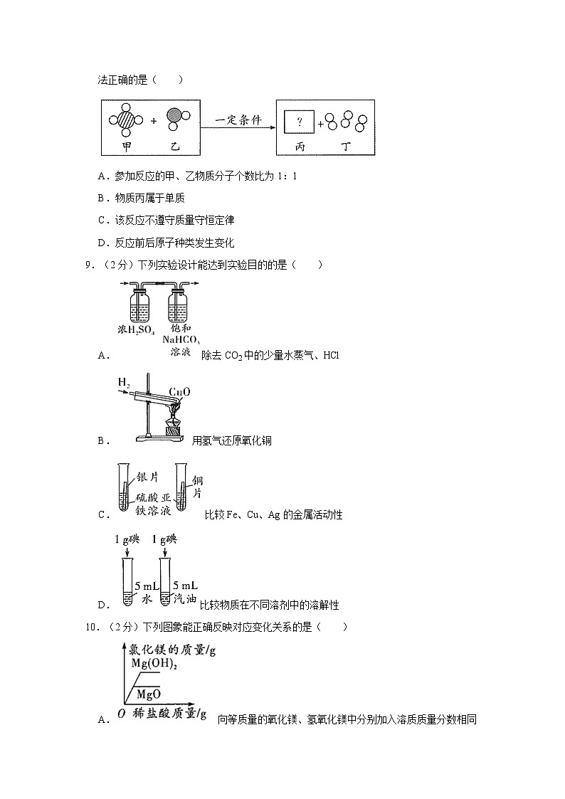 2021年江西省中考化学逆袭卷（二）(1)第2页