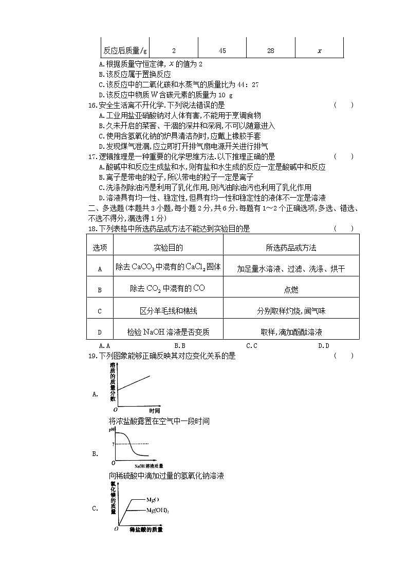 2019年黑龙江省龙东地区中考化学真题试卷及答案03